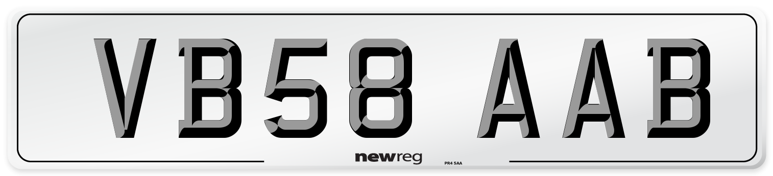 VB58 AAB Number Plate from New Reg